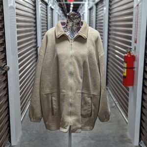 Coastal Beige Sherpa Fleece Jacket XL Full Zip Vintage Forecaster Cozy Cabin